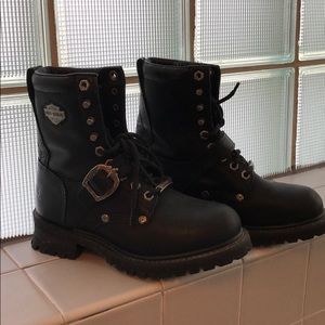 Harley Davidson black boots size 6-1/2 eu37.5.